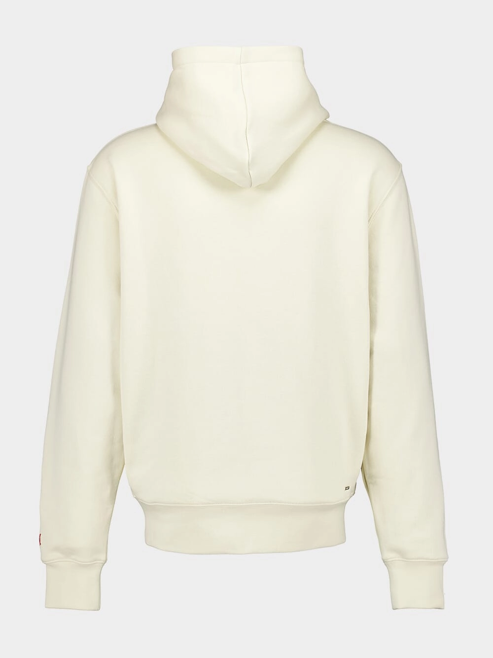 Light Beige Cotton Hoodie with Red Logo