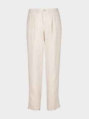 Light Beige Straight Fit Linen Trousers Suits Mens - men's suits outlet