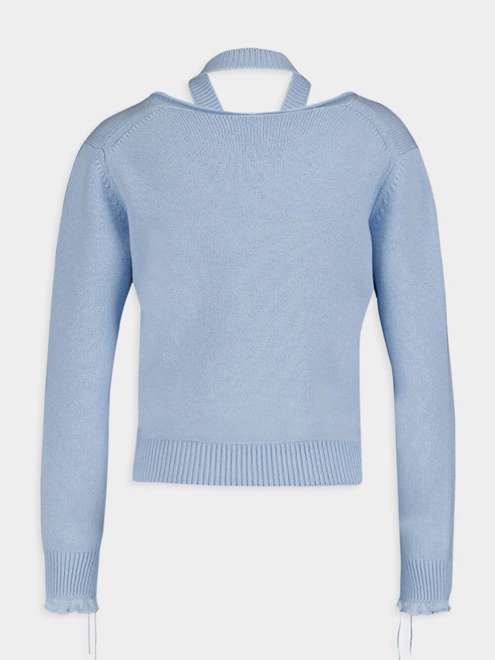 Light Blue Cut-Out Detail Cashmere Jumper
