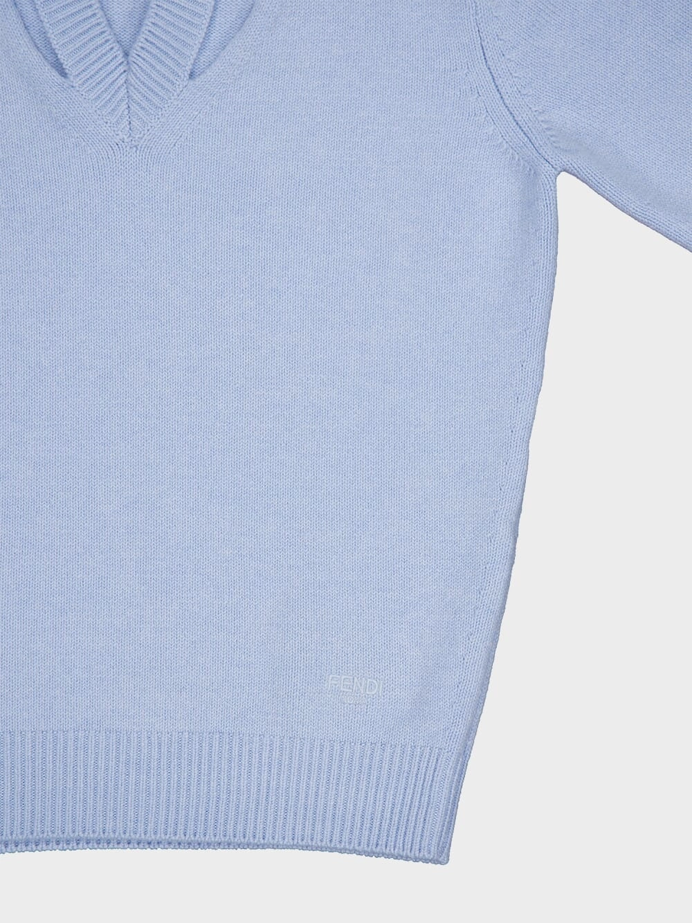 Light Blue Cut-Out Detail Cashmere Jumper