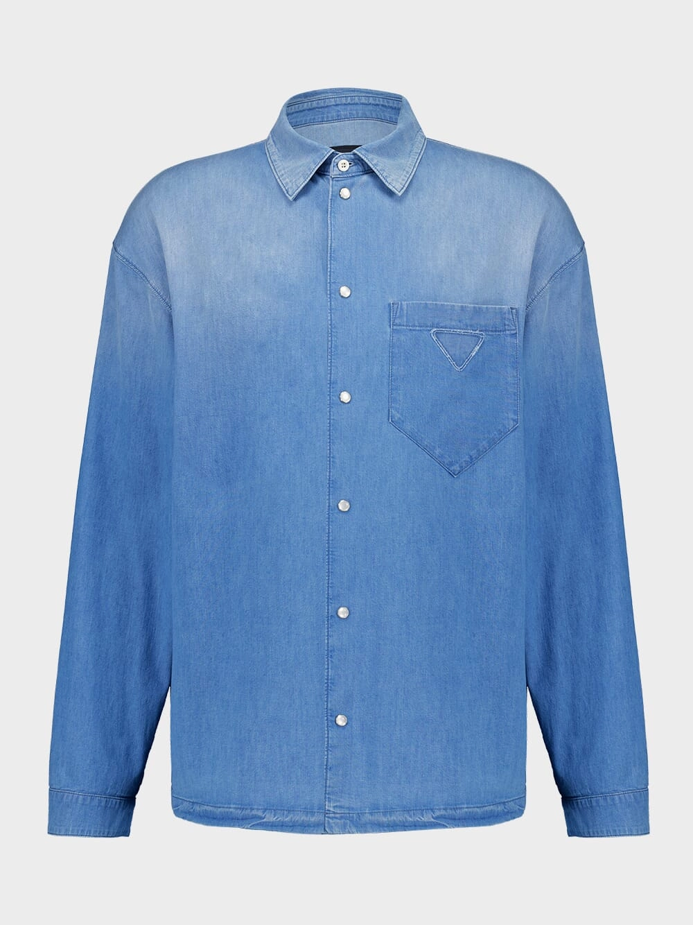Light Blue Denim Shirt with Mother-of-Pearl Buttons Suits Mens - men's suits outlet