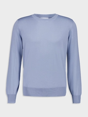 Light Blue Lightweight Cotton Sweater Tops Mens - thermal tops