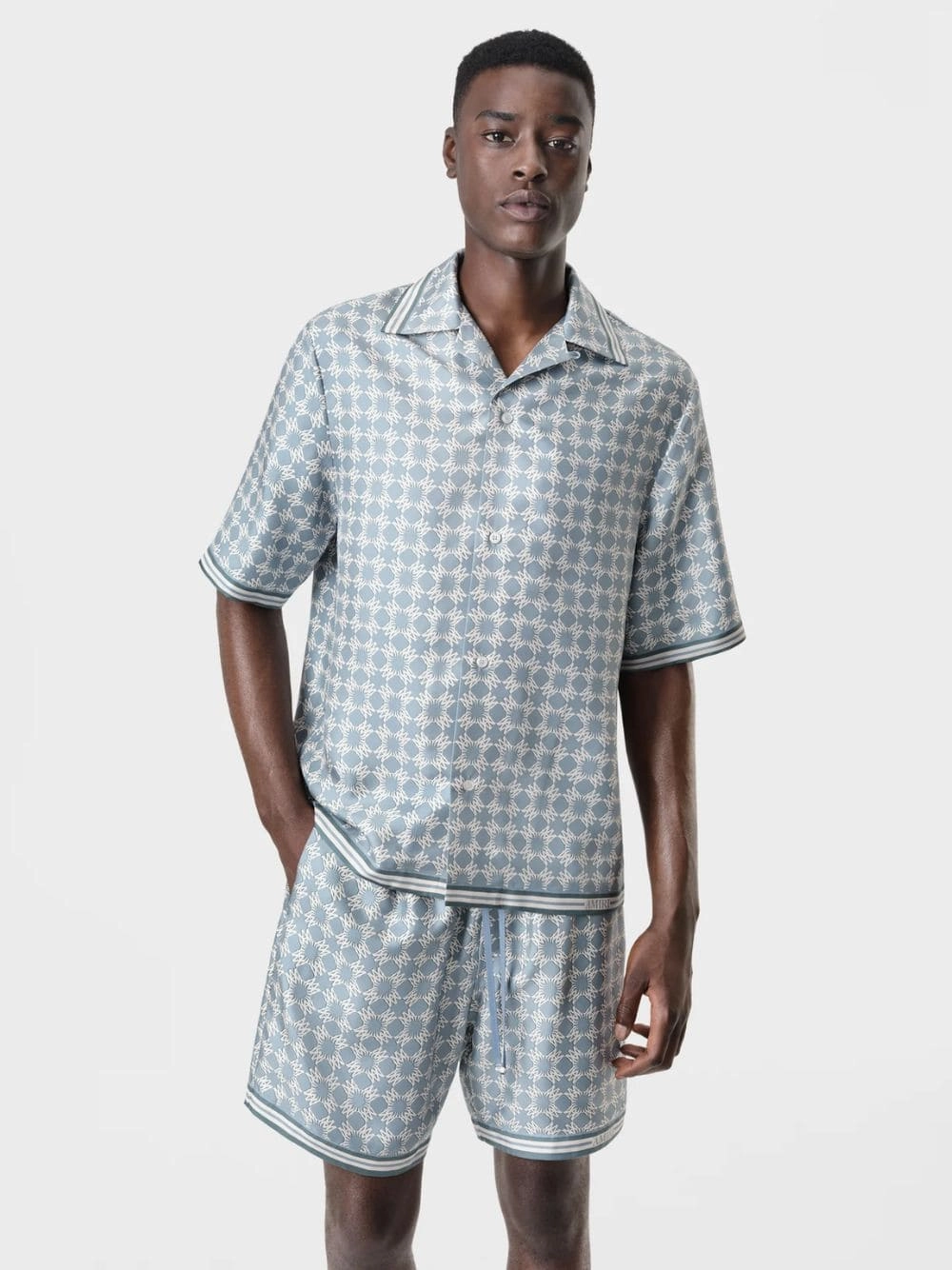 Light Blue MA Quad Bowling Shirt