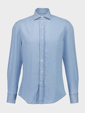 Light Blue Slim Fit Denim Shirt Suits Mens - men's suits outlet