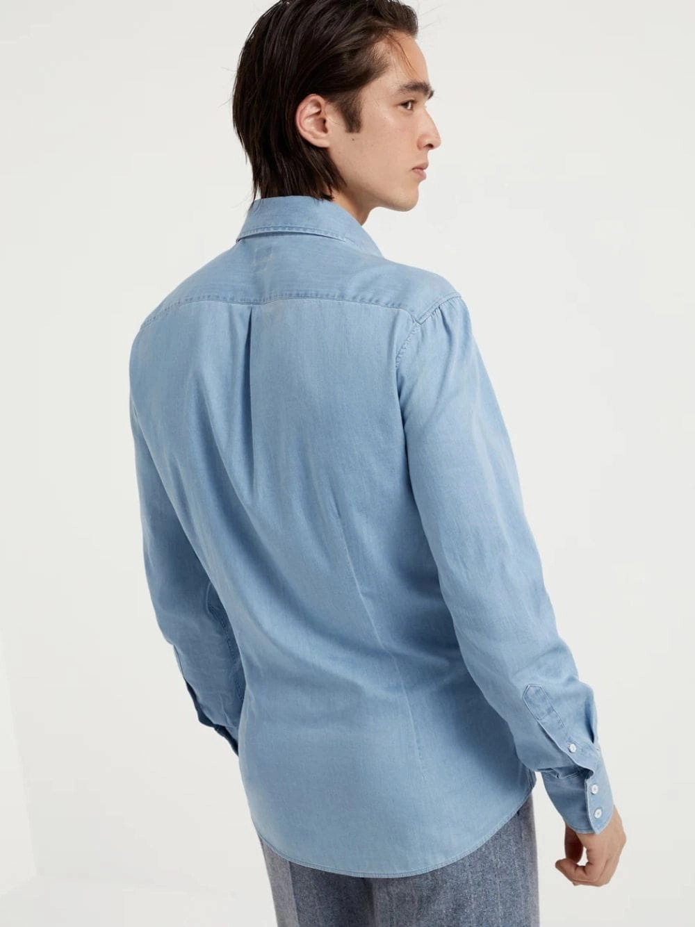 Light Blue Slim Fit Denim Shirt