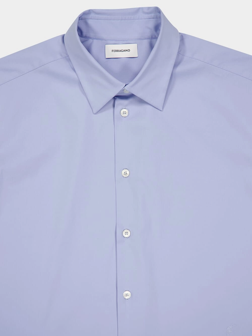Light Blue Stretch Cotton Poplin Shirt