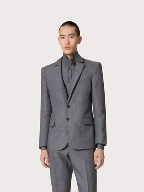 Light Grey Linen Neoprene Jacket Suits Mens - men's suits outlet
