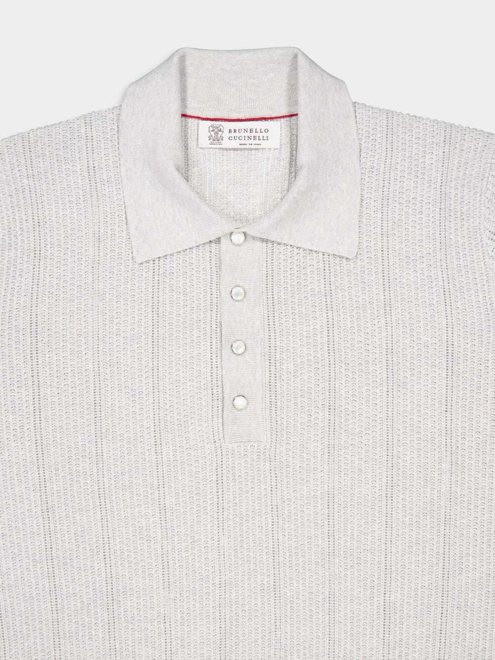 Light Grey Rib Knit Polo