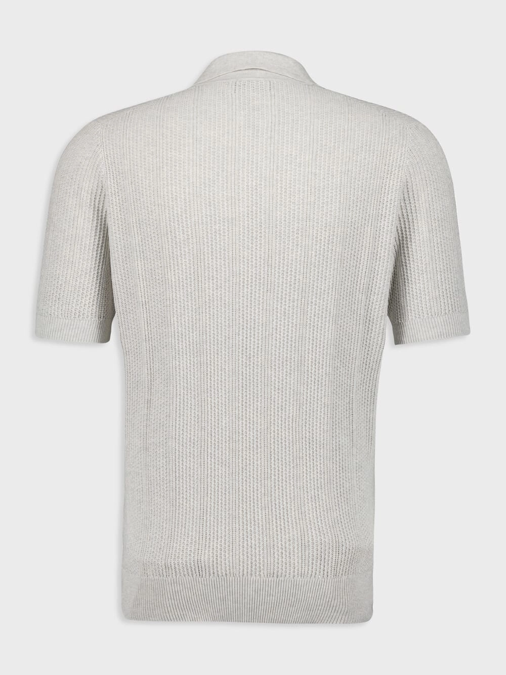 Light Grey Rib Knit Polo