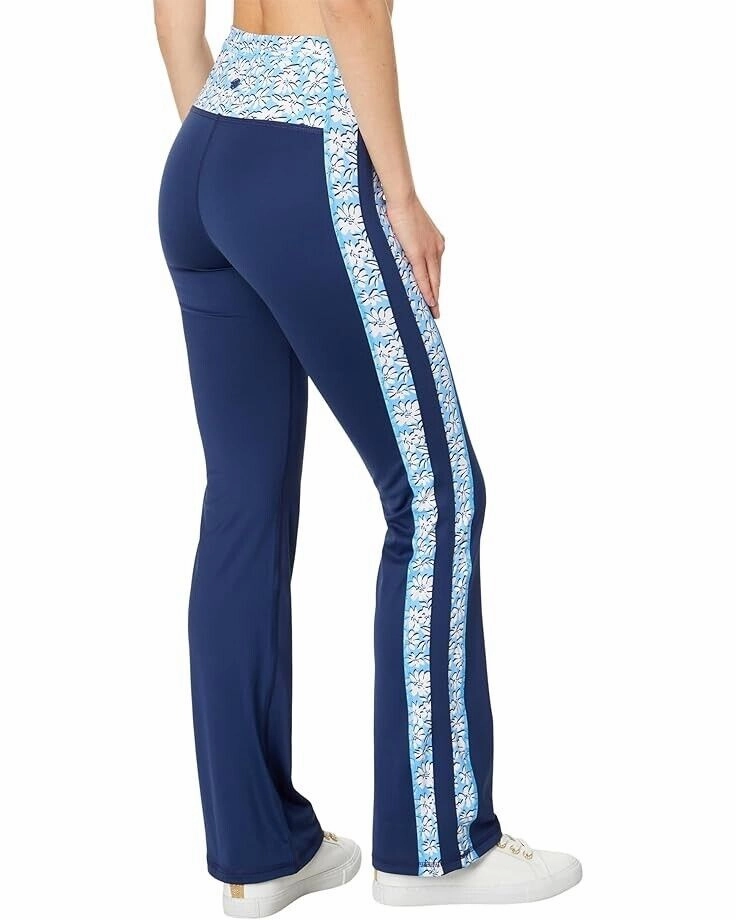 Lilly Pulitzer Carpe Vita Legging Womens Small Navy Floral Stretch Flared ERK136