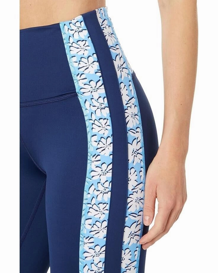 Lilly Pulitzer Carpe Vita Legging Womens Small Navy Floral Stretch Flared ERK136
