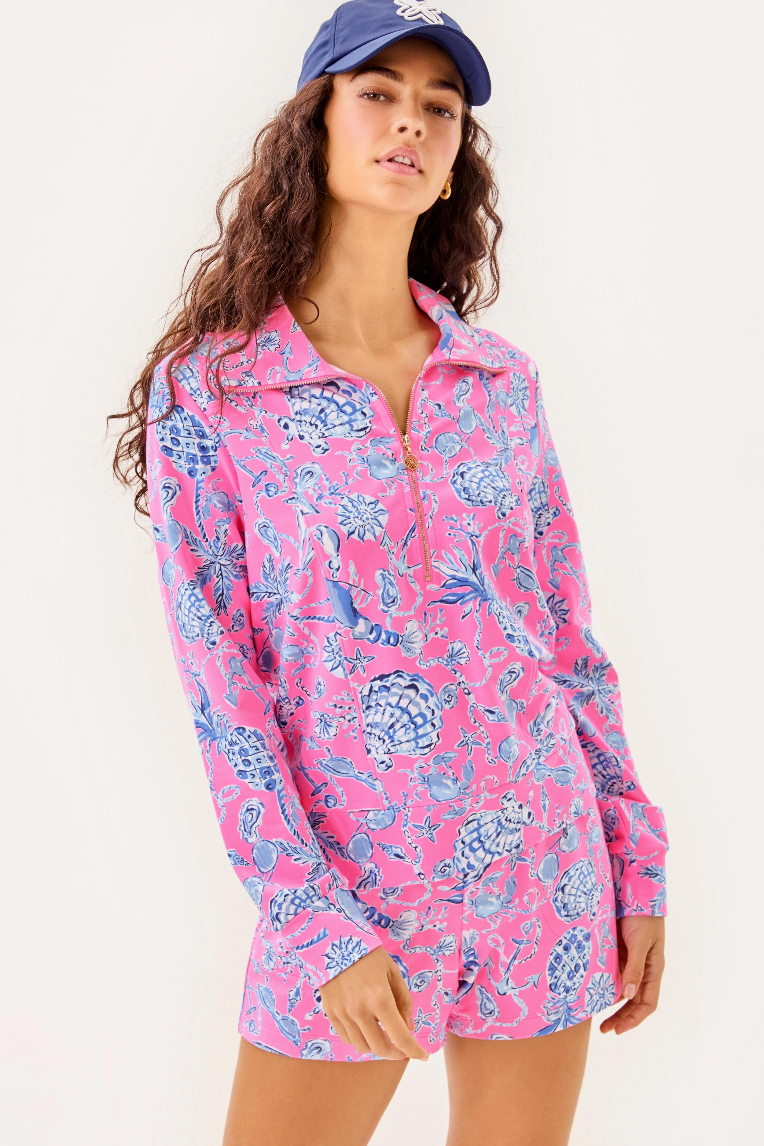 Lilly Pulitzer Eleni Pullover - Rousseau Pink - Barefoot Beachcombers womens blouses promo