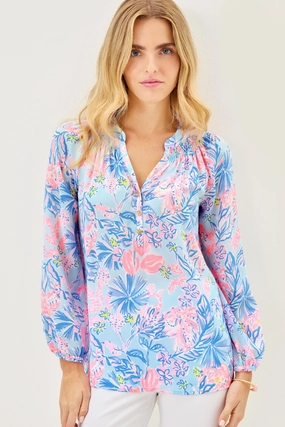 Lilly Pulitzer Elsa Top - Elephant Splash womens blouses promo