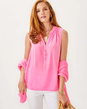 Lilly Pulitzer Sleeveless Elsa Top - Rousseau Pink womens blouses promo