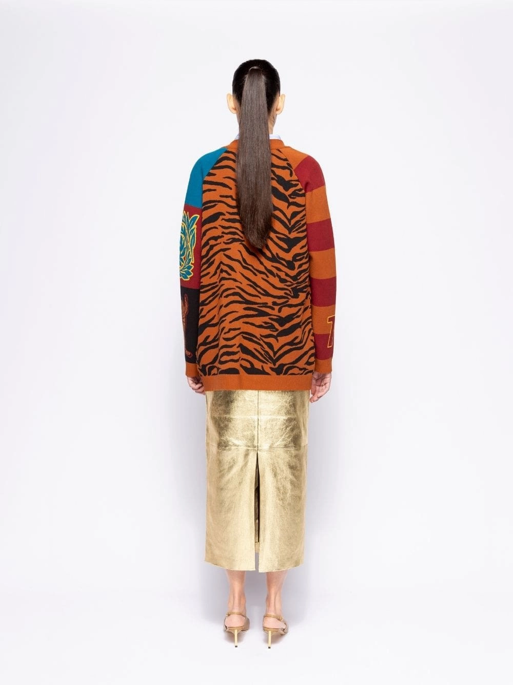 Lily Caramel Caf Jacquard Oversized Jacket