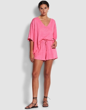 Linen Jersey Beach Short - Pink Swim Womens - swimwear sale