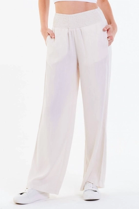 Lizzie Wide Leg Lounge Pant In Off White womens gaucho pants sale