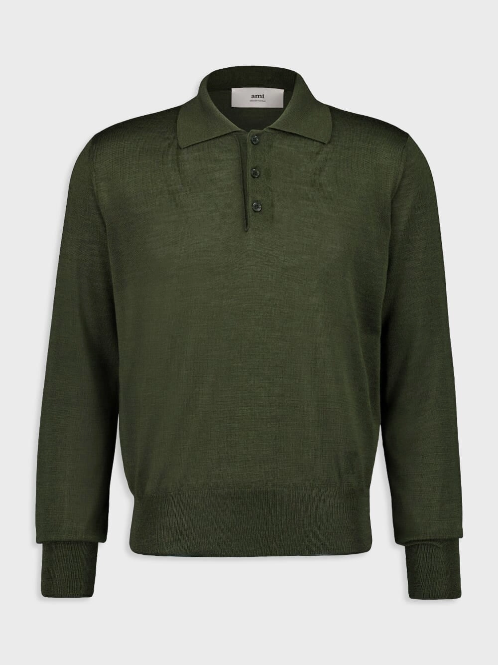 Loden Green Long-Sleeve Wool Silk Polo Knitwear Mens - men's sweaters sale