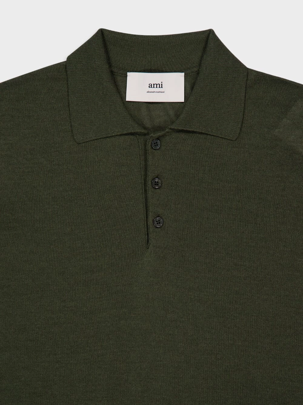 Loden Green Long-Sleeve Wool Silk Polo