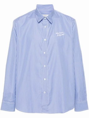 Logo-Embroidered Cotton Shirt mens polos clearance