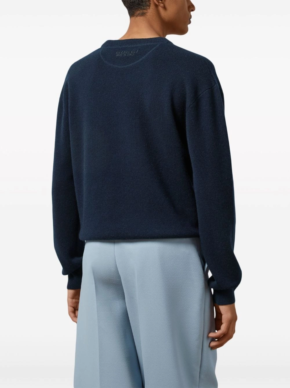 Logo-Embroidered Crewneck Wool Sweater