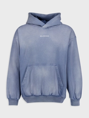 Logo-Embroidered Faded Effect Hoodie Tops Mens - thermal tops