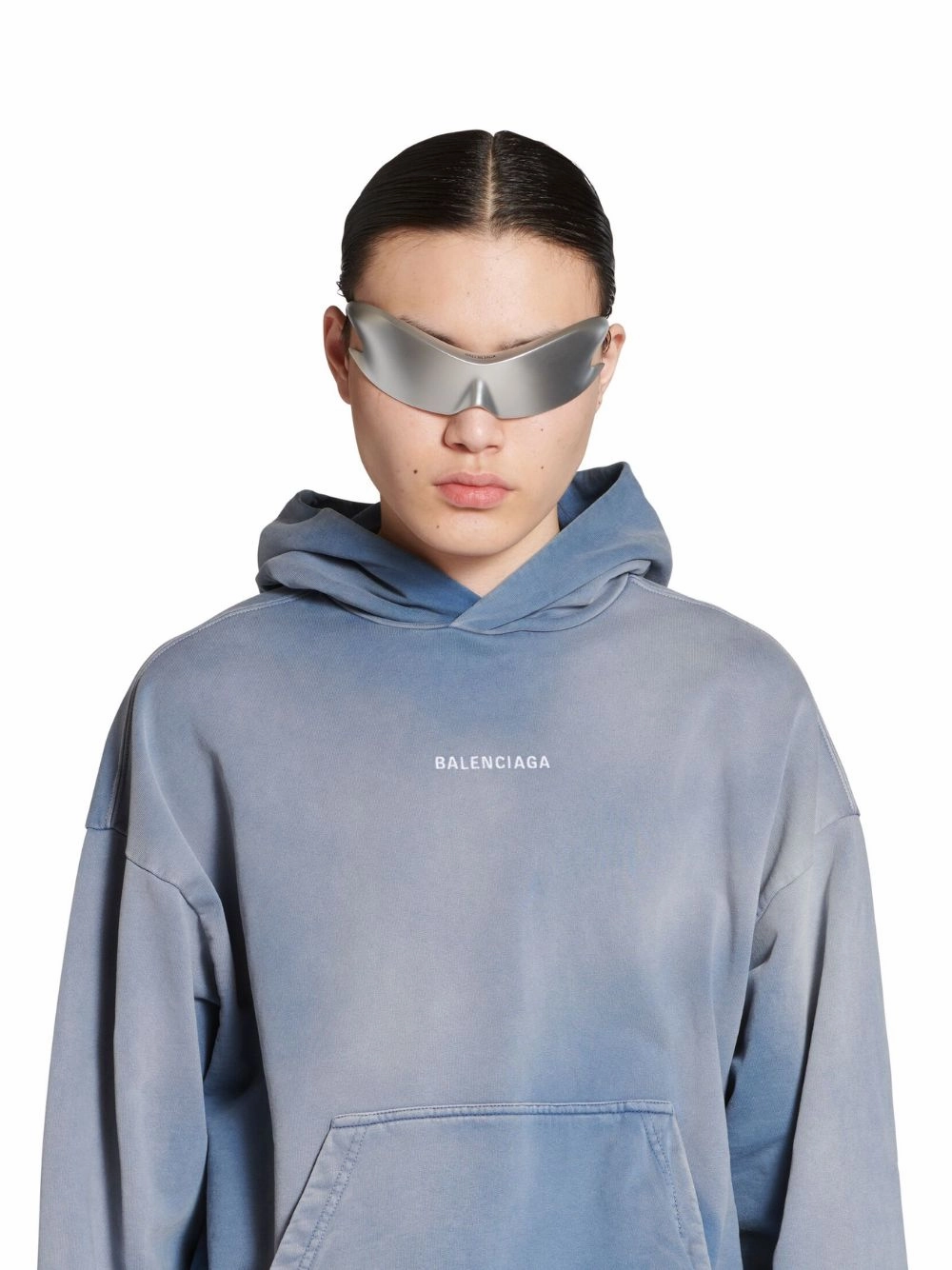 Logo-Embroidered Faded Effect Hoodie