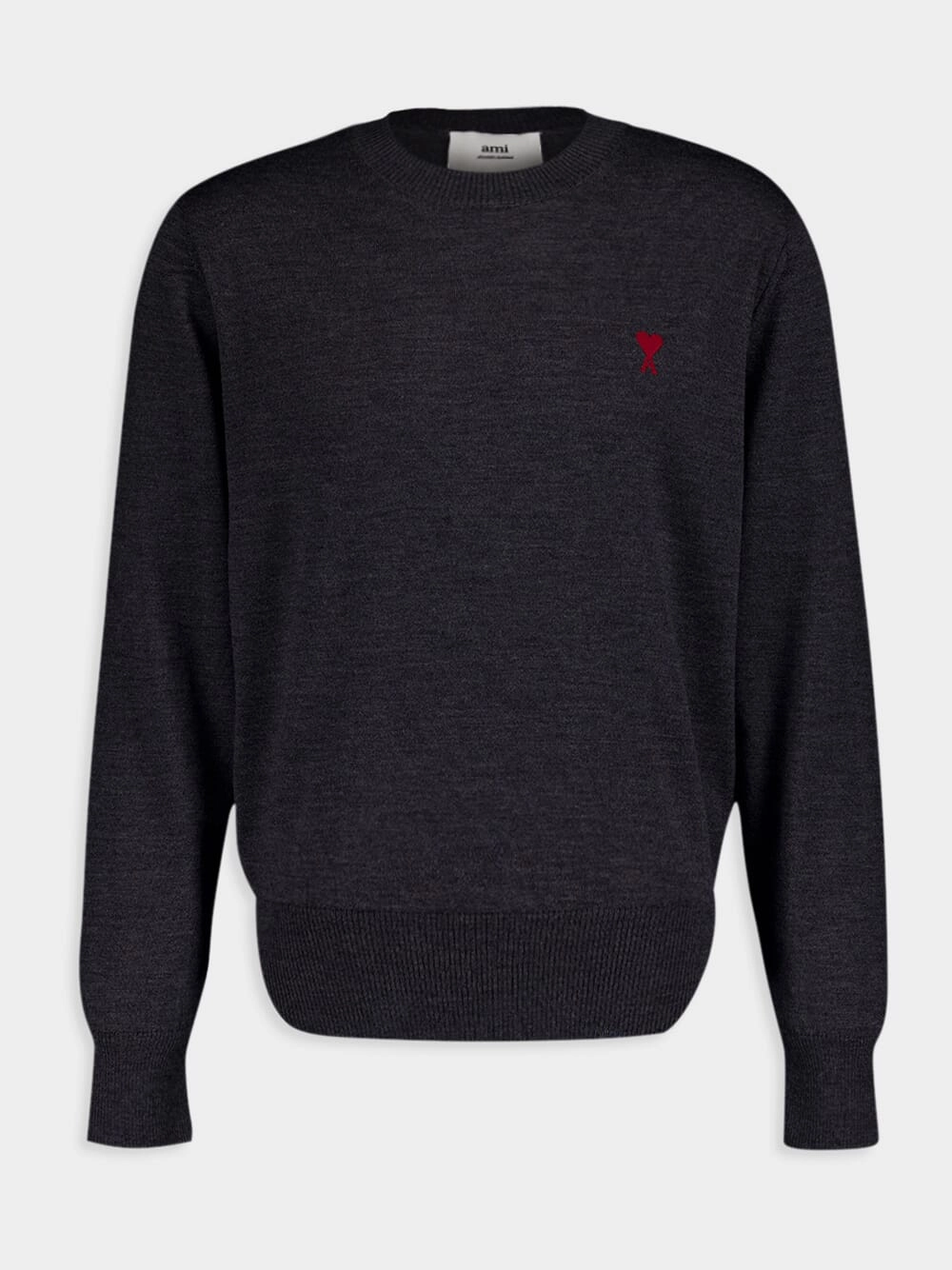 Logo-Embroidered Grey Wool Jumper Knitwear Mens - men's sweaters sale