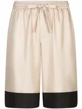 Logo-Embroidered Silk Shorts cheap mens pants online