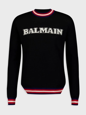 Logo-Jacquard Merino Jumper Knitwear Mens - men's sweaters sale