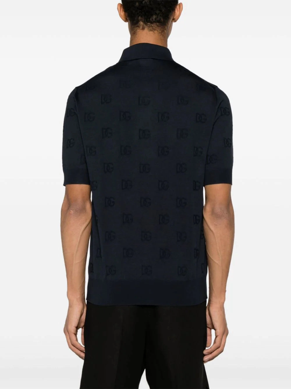 Logo-Jacquard Silk Polo Shirt