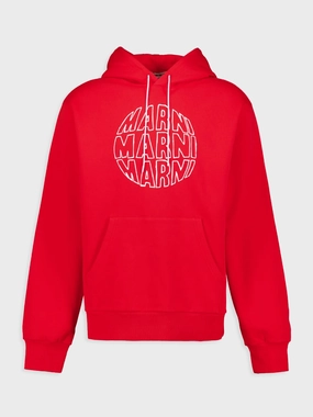 Logo-Print Cotton Hoodie Tops Mens - thermal tops