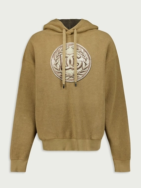 Logo-Print Long-Sleeved Hoodie Tops Mens - thermal tops