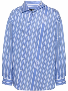 Logo-Striped Shirt mens polos clearance