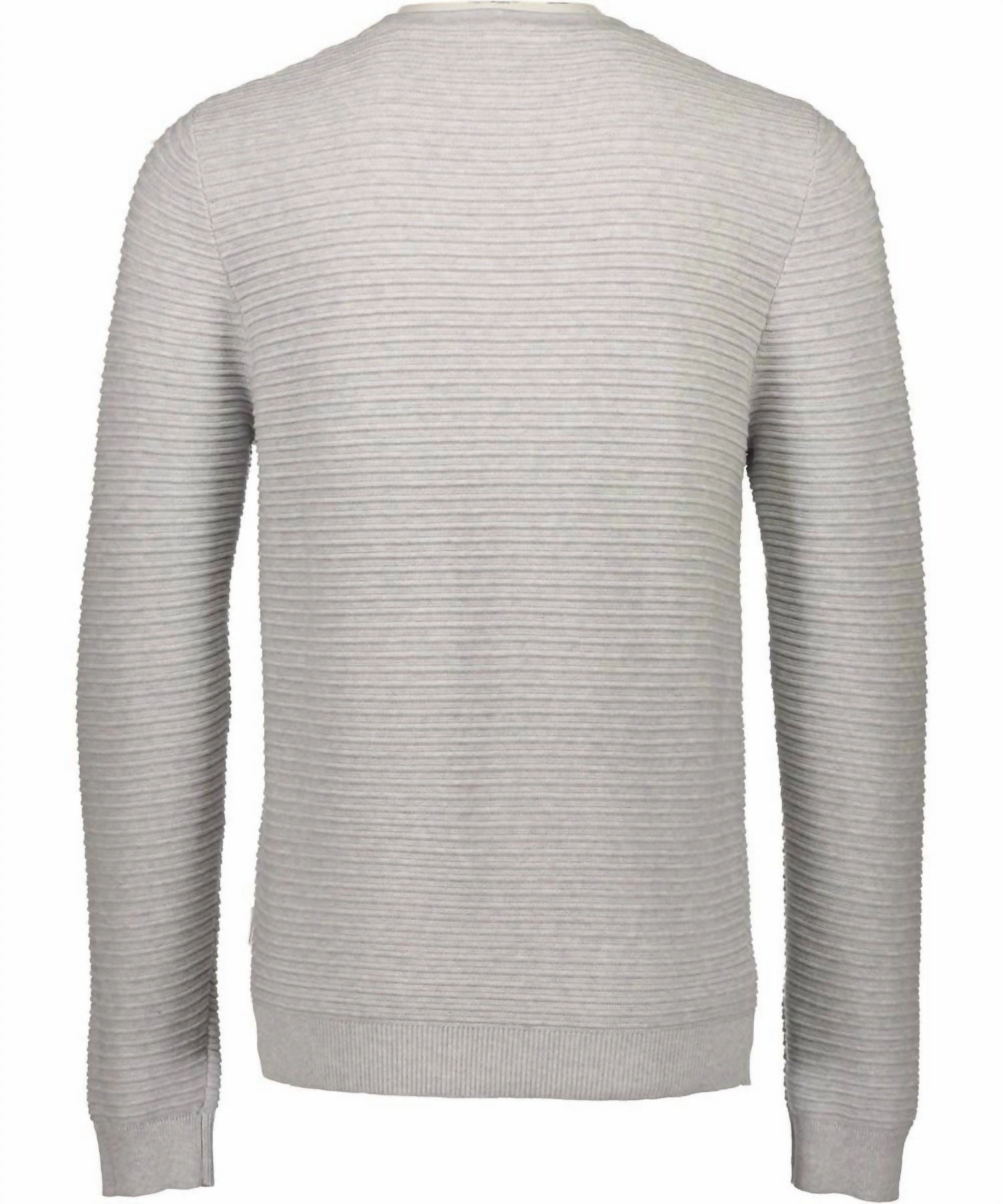 Long Sleeve Knitted Sweater In Ltgreymel