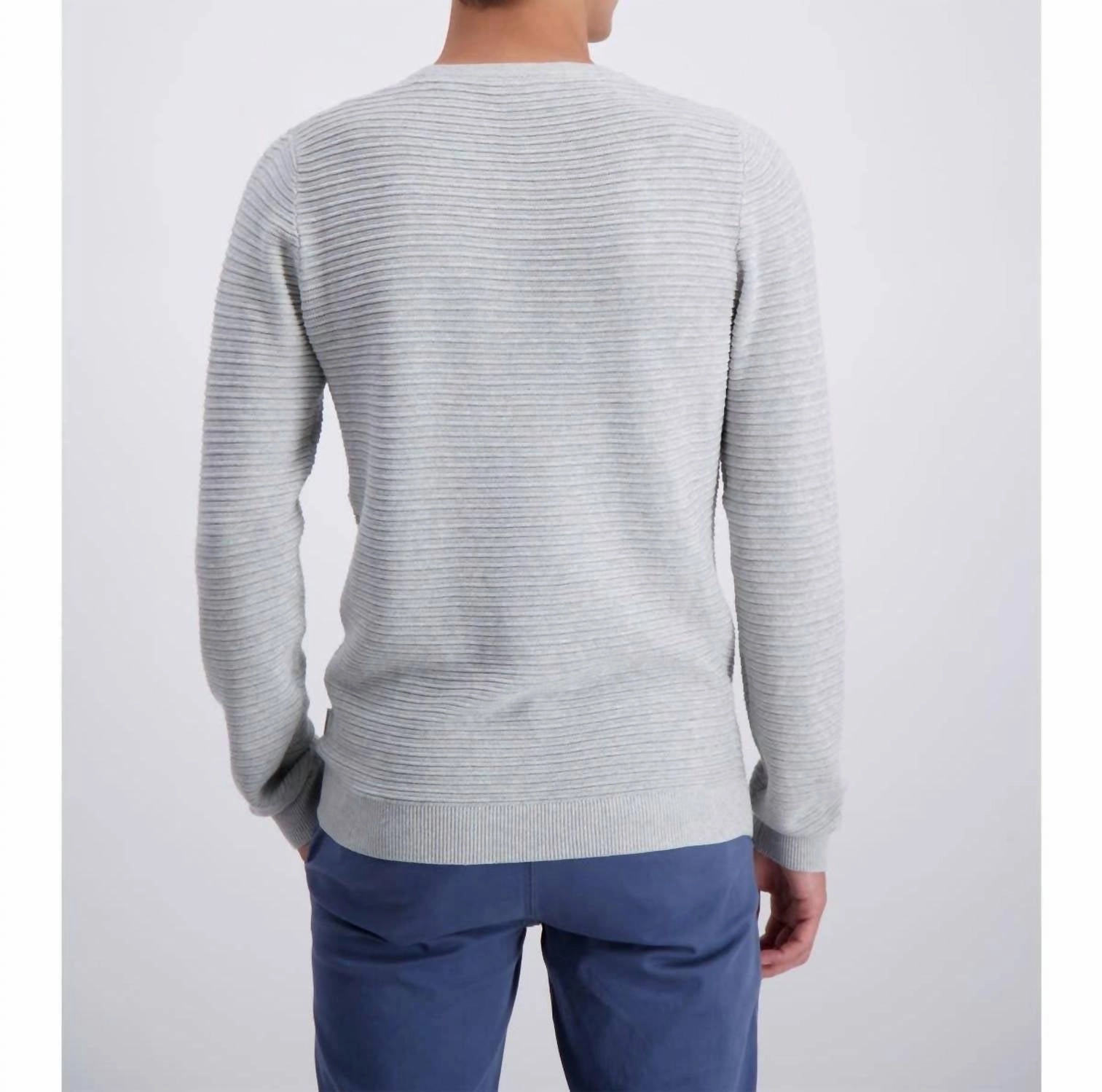 Long Sleeve Knitted Sweater In Ltgreymel