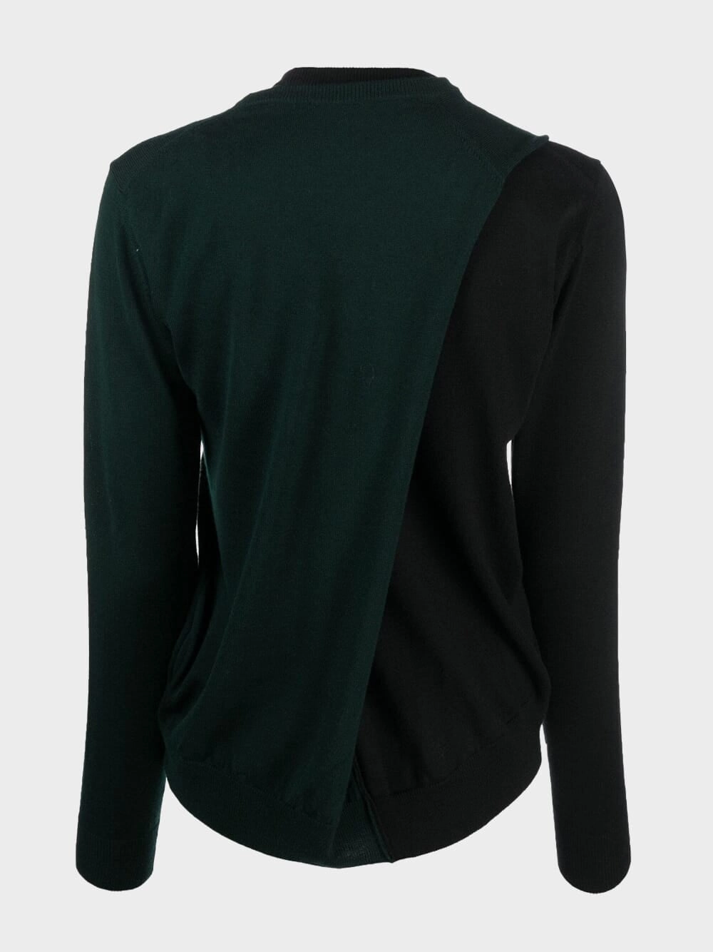 Long-sleeve wool knitted top