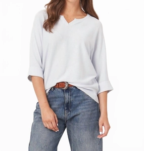 Loose Fit Cotton Blend Fine Knit Batwing Sweater In Wave Tops Womens - halter tops sale