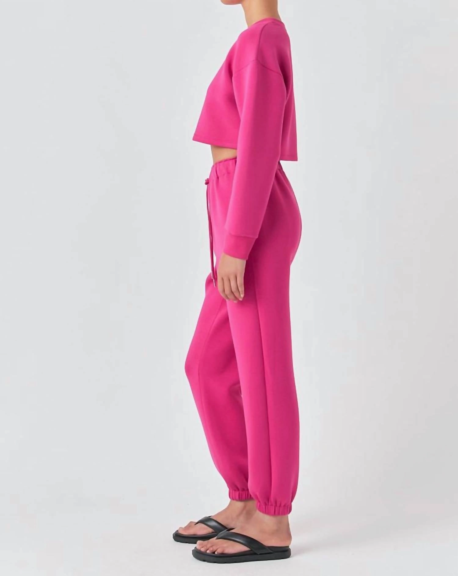Loungewear Pants Scuba Joggers In Fuchsia