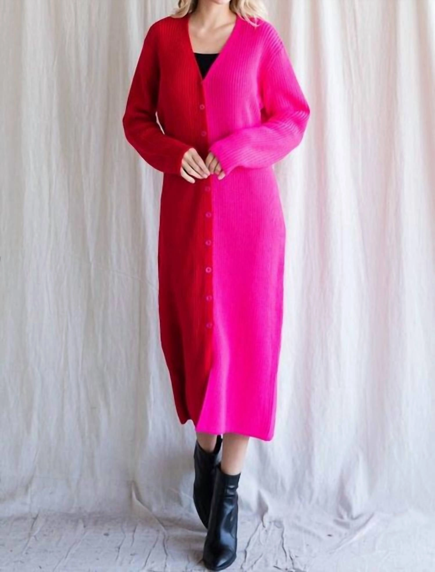Love Punch Colorblock Sweater In Pink Tops Womens - sheer tops clearance