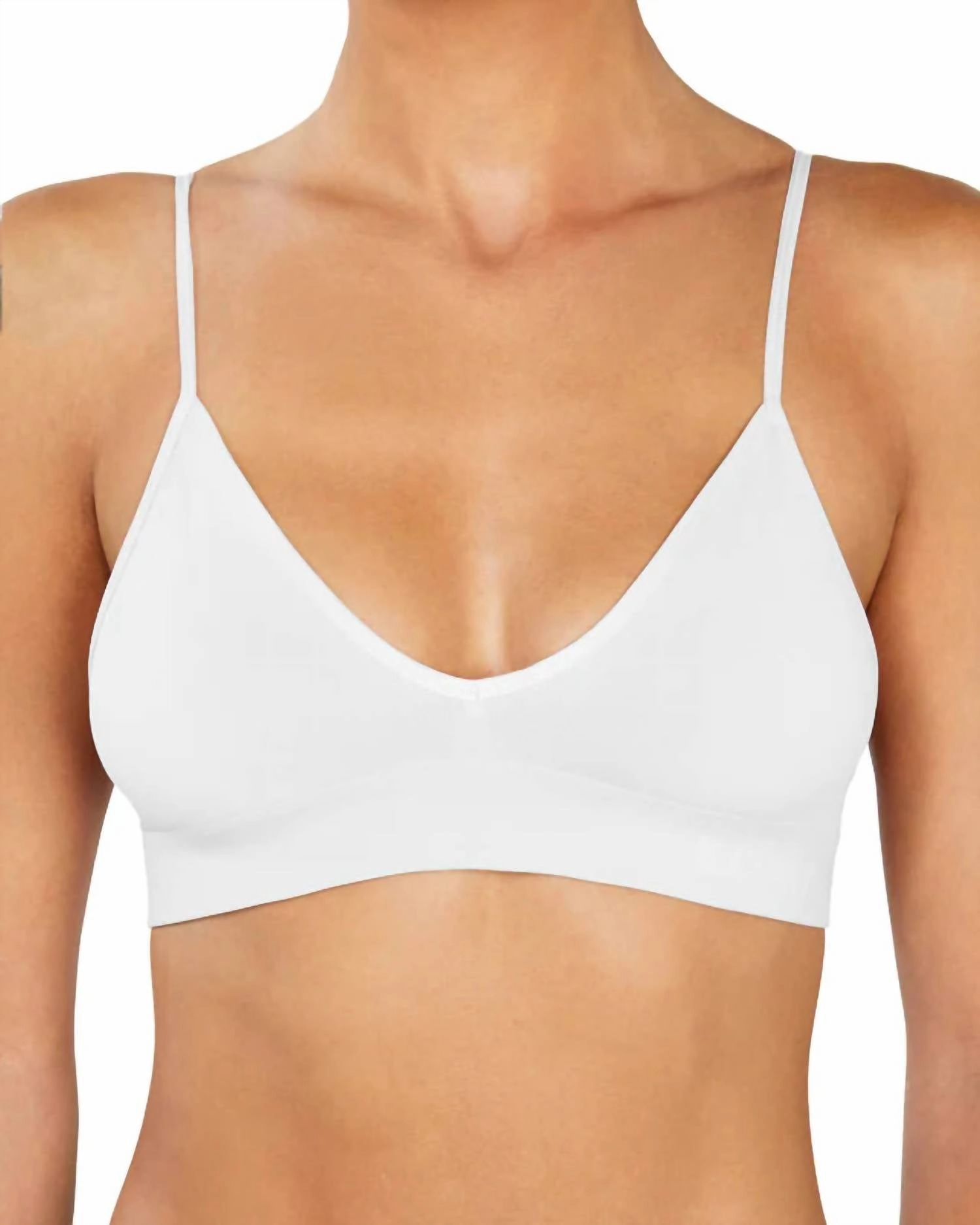 Low Show V Bralette In White