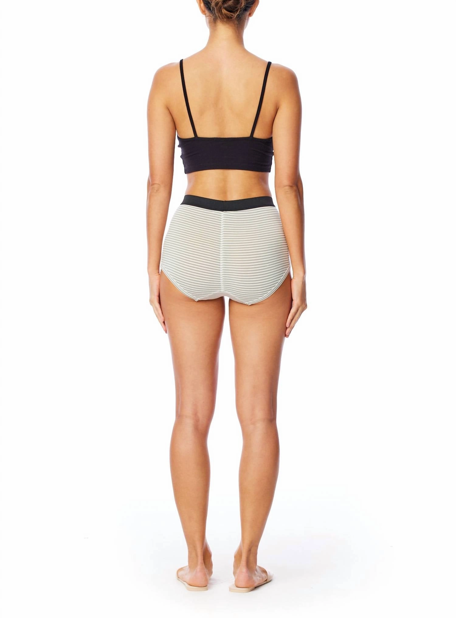 Lucy Boxer Short In Jade White Stripe