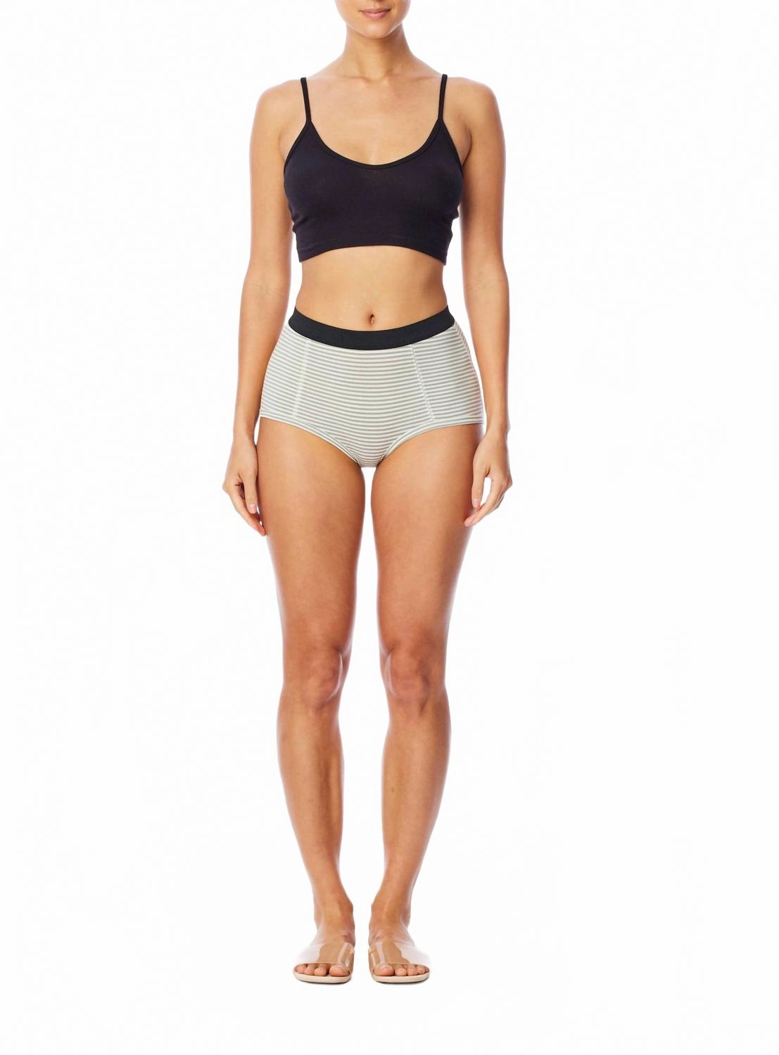 Lucy Boxer Short In Jade White Stripe