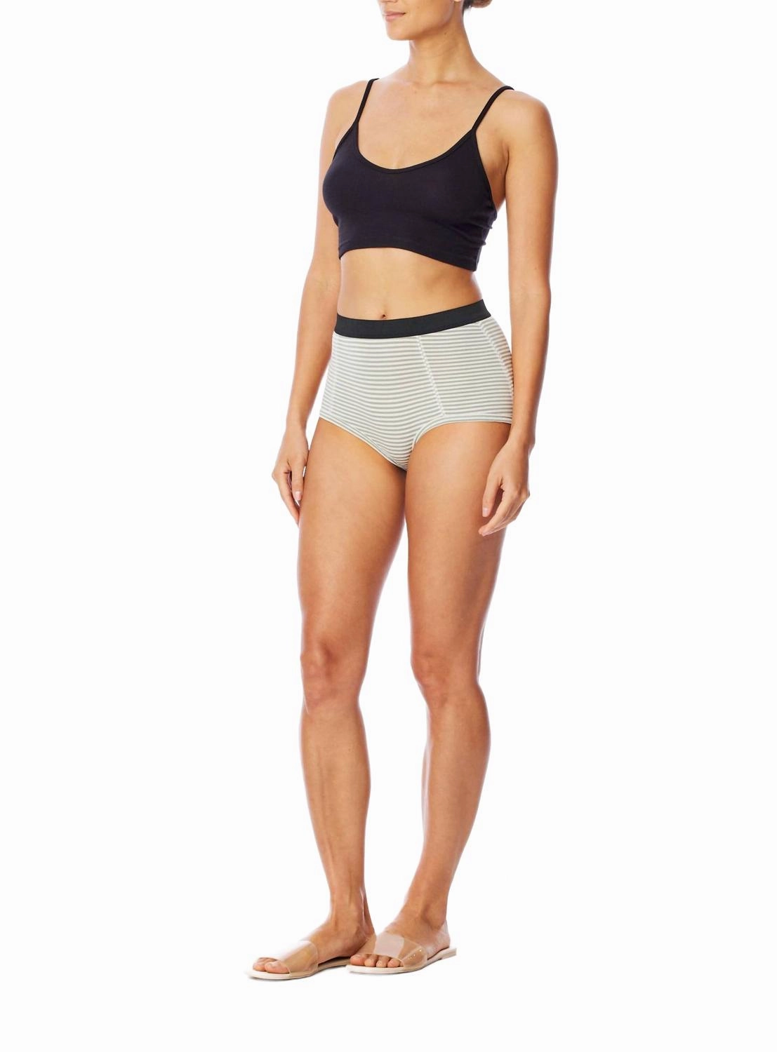 Lucy Boxer Short In Jade White Stripe