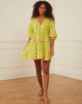 Luna Mini Dress - Lime Tulip Swim Womens - bikinis clearance