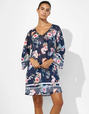 Lush Delight Tunic - Hibiscus Indigo Swim Womens - bikinis clearance