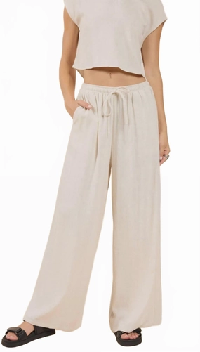 Madalyn White Linen Pants womens wide-leg pants promo
