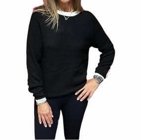 Madz Ringer Sweater With Love/heart In Black Tops Womens - tie-front tops cheap