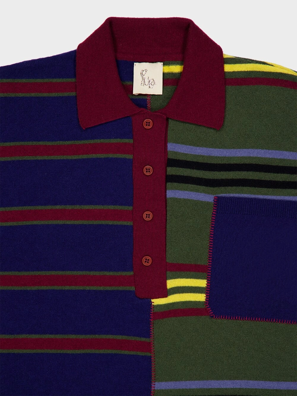 Magdalene Multicolour Striped Embroidered Knitted Top