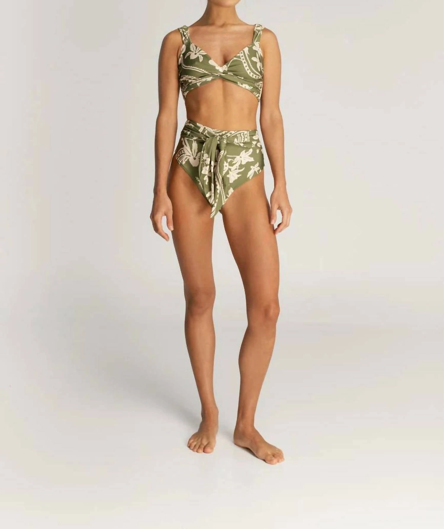 Magnolia Bikini Bottom In Emerald Swim Womens - sustainable swimwear